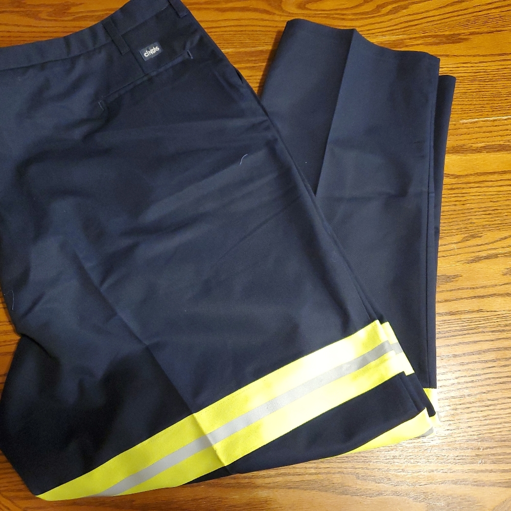 Cintas Work Pants 56x32 Comfort Flex Navy Reflective stripes RN51374 #343